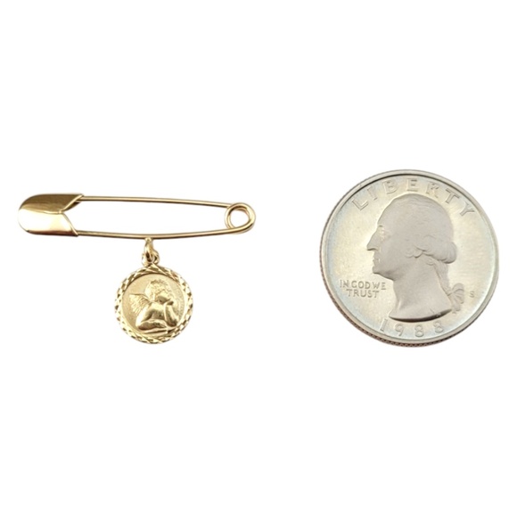 14 Karat Yellow Gold Safety Pin with Angel Charm #20729 - Picture 6 of 9